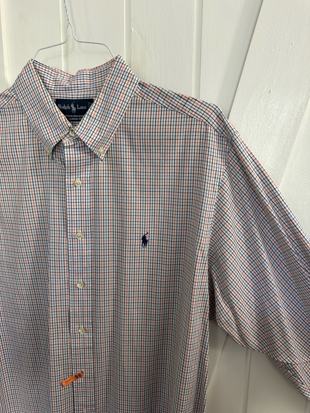 Ralph Lauren Men's Blue, Red & White Check Button-Down Shirt